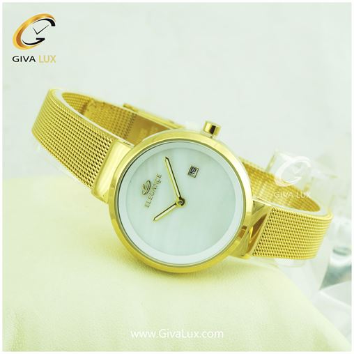 ساعت مچی زنانه بند حصیری طلایی الگانس