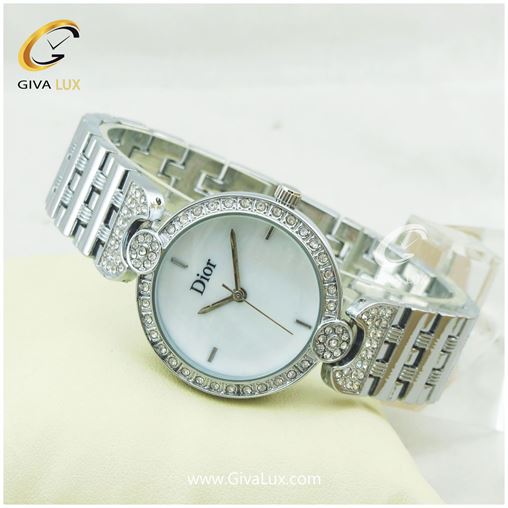 ساعت مچی زنانه بند فلزی نگین دار دیور