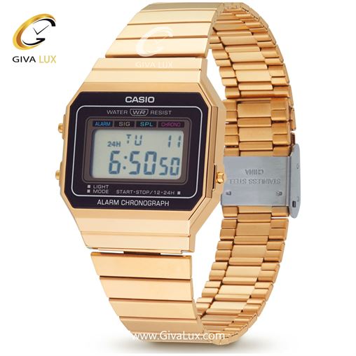 ساعت مچی اورجینال زنانه کاسیو Casio طلایی | طلایی| مشکی| کد رفرنس A700WG-9ADF