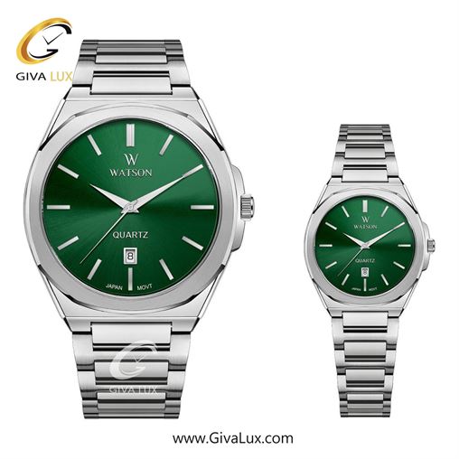 ساعت مچی اورجینال ست واتسون | WATSON نقره ای | نقره ای| سبز| کد رفرنس زنانه: W 1241L-313، مردانه: W 1241G-313