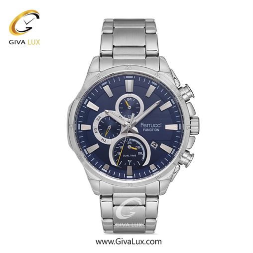 ساعت مچی اورجینال مردانه فروچی Ferrucci سه موتوره کرنوگراف نقره ای | نقره ای| سرمه ای| کد رفرنس fcf.11807FM.03 12459FM.01.jpg