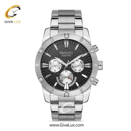 ساعت مچی اورجینال مردانه فروچی Ferrucci سه موتوره کرنوگراف نقره ای | نقره ای| مشکی| کد رفرنس fcf.12459FM.05 12485FM.01.jpg