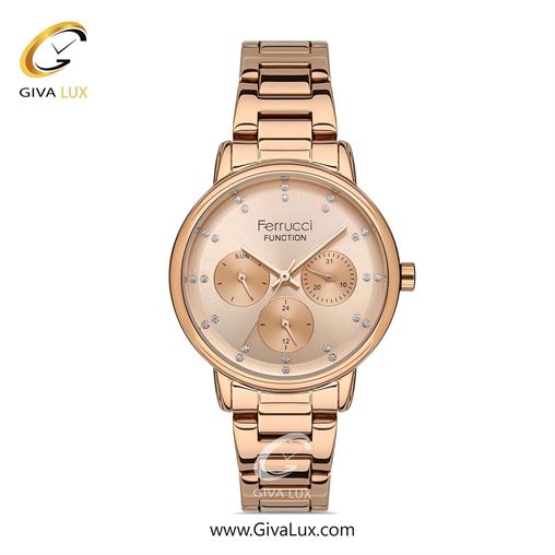 ساعت مچی اورجینال زنانه فروچی Ferrucci سه موتوره فول تایم نقره ای | نقره ای-رزگلد| نقره ای| کد رفرنس fcf.13377FM.02 13377FM.04.jpg