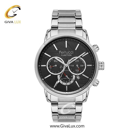 ساعت مچی اورجینال مردانه فروچی Ferrucci سه موتوره کرنوگراف نقره ای | نقره ای| نقره ای| کد رفرنس fcf.13406FM.01 13406FM.02.jpg