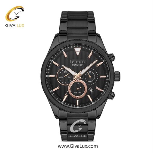 ساعت مچی اورجینال مردانه فروچی Ferrucci سه موتوره کرنوگراف نقره ای | نقره ای| مشکی| کد رفرنس fcf.13907FM.01 13907FM.02.jpg