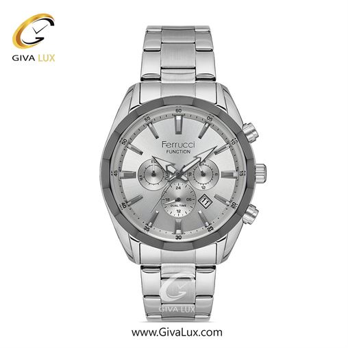 ساعت مچی اورجینال مردانه فروچی Ferrucci سه موتوره کرنوگراف نقره ای | نقره ای| نقره ای| کد رفرنس fcf.13907FM.05 14075FM.01.jpg