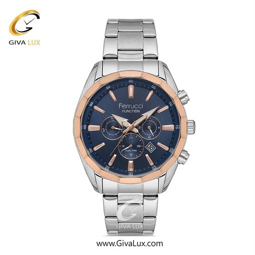 ساعت مچی اورجینال مردانه فروچی Ferrucci سه موتوره کرنوگراف نقره ای | نقره ای| مشکی| کد رفرنس fcf.14075FM.02 14075FM.05.jpg