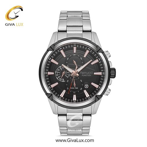 ساعت مچی اورجینال مردانه فروچی Ferrucci سه موتوره کرنوگراف نقره ای | نقره ای| مشکی| کد رفرنس fcf.14105FM.05 14269FM.01.jpg