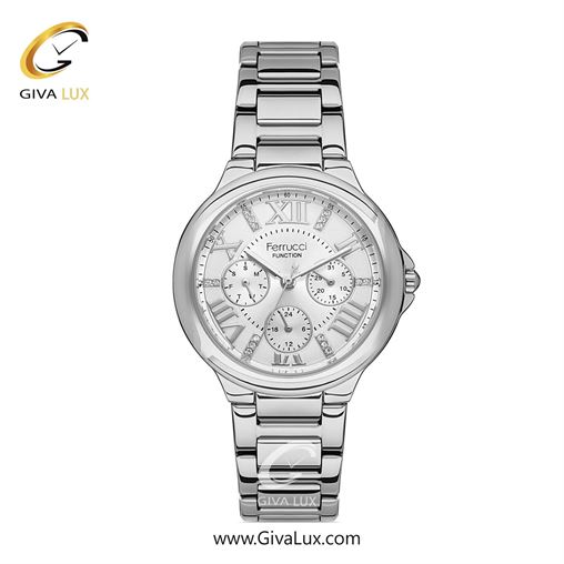ساعت مچی اورجینال زنانه فروچی Ferrucci سه موتوره فول تایم نقره ای | نقره ای| نقره ای| کد رفرنس fcf.14386FM.01 14386FM.01.jpg