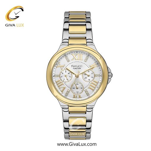 ساعت مچی اورجینال زنانه فروچی Ferrucci سه موتوره فول تایم طلایی | طلایی| طلایی| کد رفرنس fcf.14386FM.02 14386FM.03.jpg