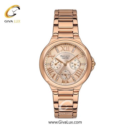 ساعت مچی اورجینال زنانه فروچی Ferrucci سه موتوره فول تایم طلایی | طلایی-نقره ای| نقره ای| کد رفرنس fcf.14386FM.03 14386FM.04.jpg