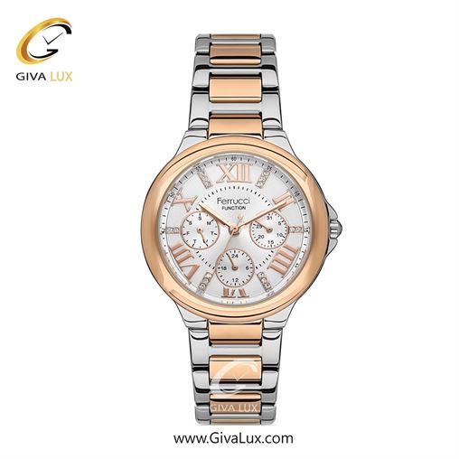 ساعت مچی اورجینال زنانه فروچی Ferrucci سه موتوره فول تایم رزگلد | رزگلد| رزگلد| کد رفرنس fcf.14386FM.04 14386FM.05.jpg