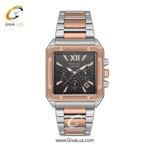 ساعت مچی اورجینال مردانه فروچی Ferrucci سه موتوره کرنوگراف نقره ای | نقره ای| سرمه ای| کد رفرنس fcf.14504FM.01 14504FM.03.jpg