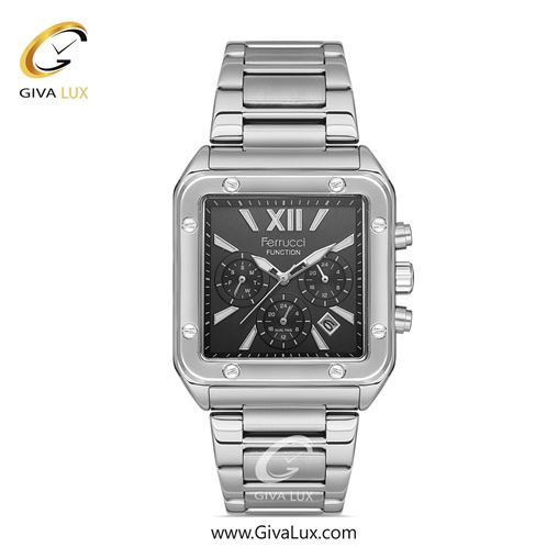 ساعت مچی اورجینال مردانه فروچی Ferrucci سه موتوره کرنوگراف نقره ای | نقره ای| سرمه ای| کد رفرنس fcf.14504FM.01 14504FM.05.jpg