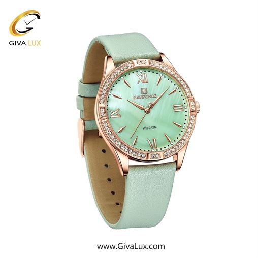 ساعت مچی زنانه بند چرمی دورنگین ناوی فورس (نیوی فورس) NF5038 RG/GN  16_5038RG-GR.jpg