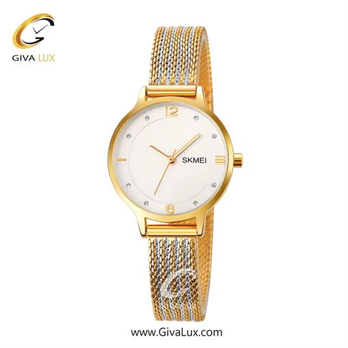 ساعت مچی اورجینال زنانه اسکمی (Skmei) طلایی | طلایی-نقره ای| سفید| کد رفرنس 1874