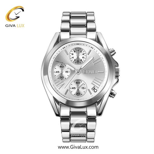 ساعت مچی اورجینال یونیسکس-زنانه-مردانه اسکمی (Skmei) سه موتوره کرنوگراف نقره ای | نقره ای| نقره ای| کد رفرنس 1897