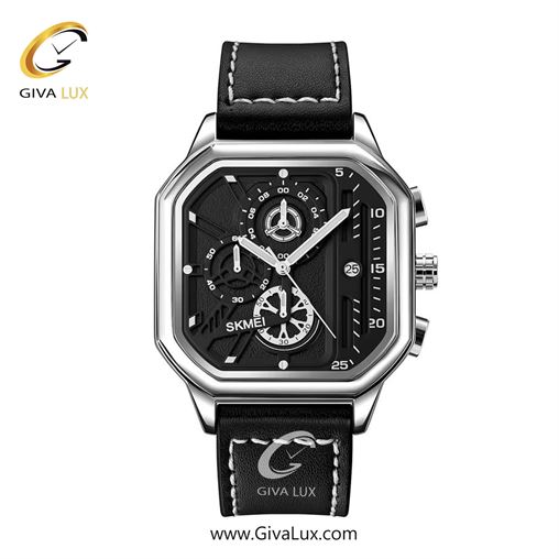 ساعت مچی اورجینال مردانه اسکمی (Skmei) سه موتوره کرنوگراف نقره ای | مشکی| مشکی| کد رفرنس 1963