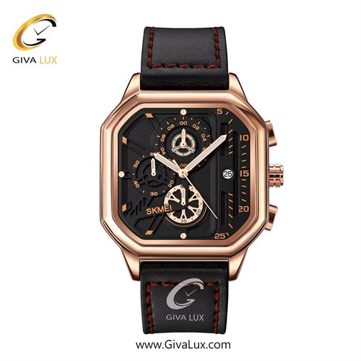 ساعت مچی اورجینال مردانه اسکمی (Skmei) سه موتوره کرنوگراف رزگلد | مشکی| مشکی| کد رفرنس 1963
