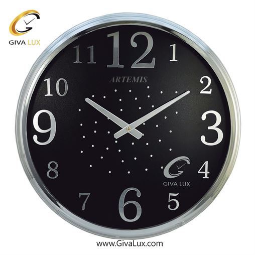 ساعت دیواری اورجینال آرتمیس آلیاژ فلزی نقره ای| کد رفرنس 11116، مدل: 2000Silver Black
