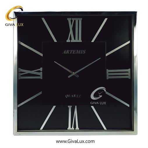 ساعت دیواری اورجینال آرتمیس آلیاژ فلزی مشکی| کد رفرنس 12738، مدل: 2026BlackSilver