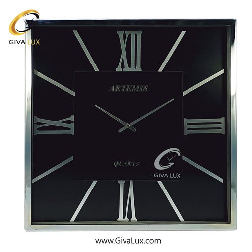 ساعت دیواری اورجینال آرتمیس آلیاژ فلزی نقره ای| کد رفرنس 12740، مدل: 2026SilverBlack