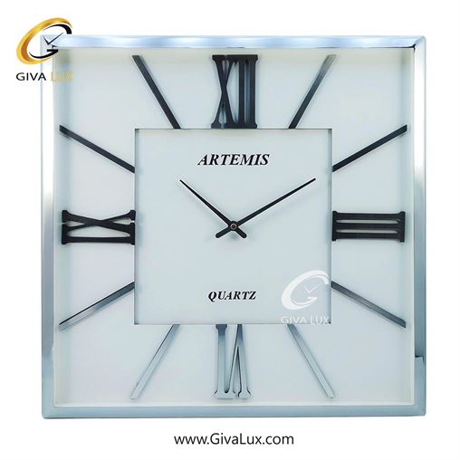ساعت دیواری اورجینال آرتمیس آلیاژ فلزی نقره ای| کد رفرنس 20009، مدل: 2026SilverWhite