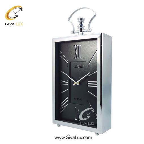 ساعت رومیزی آلیاژ فلزی| 2031-Silver-Black-2.jpg