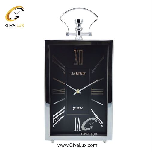 ساعت رومیزی آلیاژ فلزی| 2031-Silver-Black.jpg