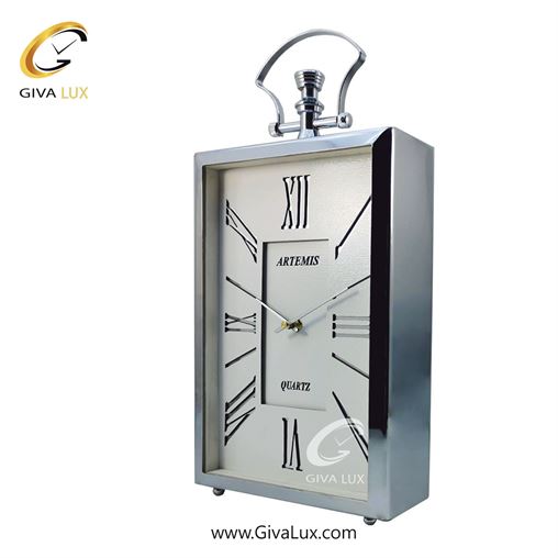 ساعت رومیزی آلیاژ فلزی| 2031-Silver-White-2.jpg