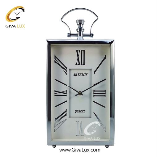 ساعت رومیزی آلیاژ فلزی| 2031-Silver-White.jpg