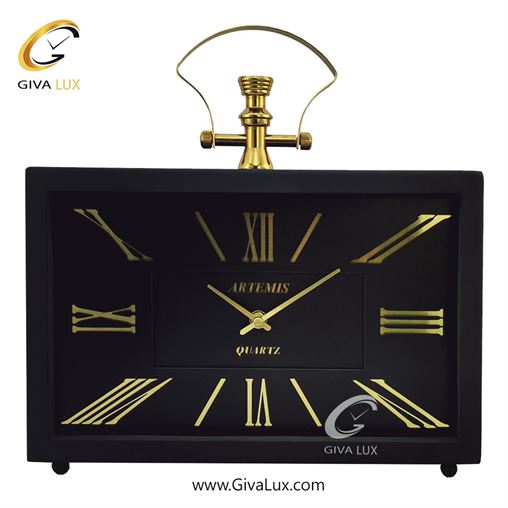 ساعت رومیزی آلیاژ فلزی| 2032-Black-Gold.jpg
