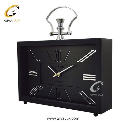 ساعت رومیزی آلیاژ فلزی| 2032-Black-Silver-2.jpg