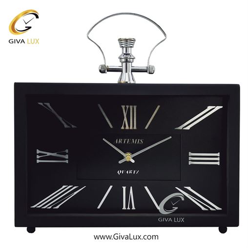 ساعت رومیزی آلیاژ فلزی| 2032-Black-Silver.jpg