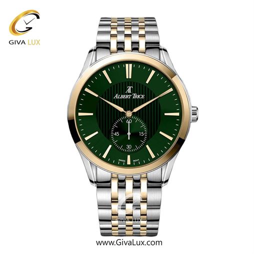 ساعت مچی اورجینال مردانه آلبرت ترایس دو موتوره زیر ثانیه طلایی | نقره ای-طلایی| سبز| کد رفرنس AT20333