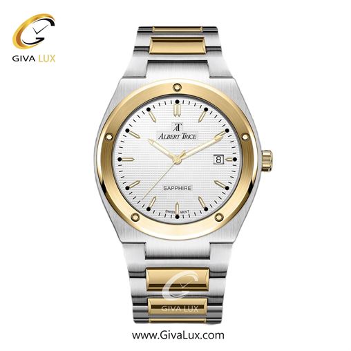 ساعت مچی اورجینال مردانه آلبرت ترایس  طلایی | طلایی-نقره ای| سفید| کد رفرنس AT20343