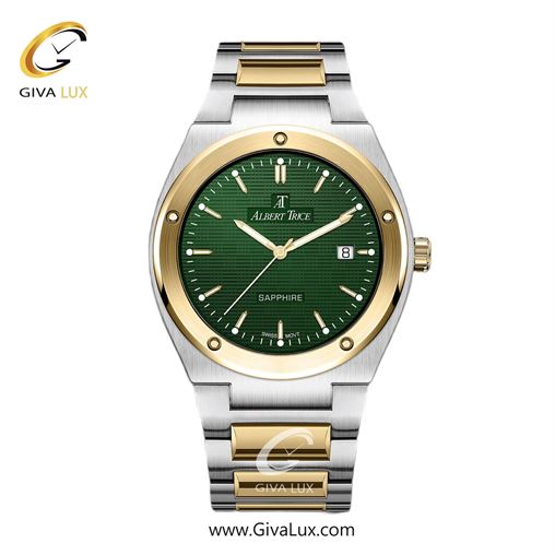 ساعت مچی اورجینال مردانه آلبرت ترایس طلایی | طلایی-نقره ای| سبز| کد رفرنس AT20343
