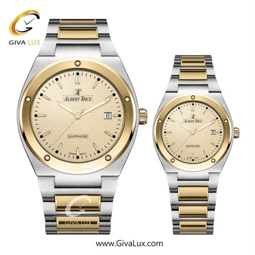 ساعت مچی اورجینال ست آلبرت ترایس  طلایی | نقره ای-طلایی| طلایی| کد رفرنس زنانه:AT20344 ، مردانه:AT20343