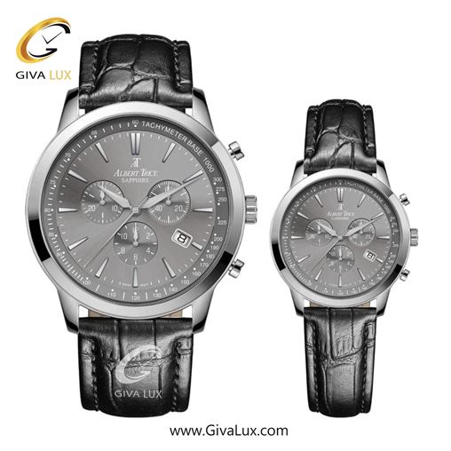 ساعت مچی اورجینال ست آلبرت ترایس سه موتوره کرنوگراف نقره ای | مشکی| طوسی| کد رفرنس زنانه:AT20346 ، مردانه:AT20345