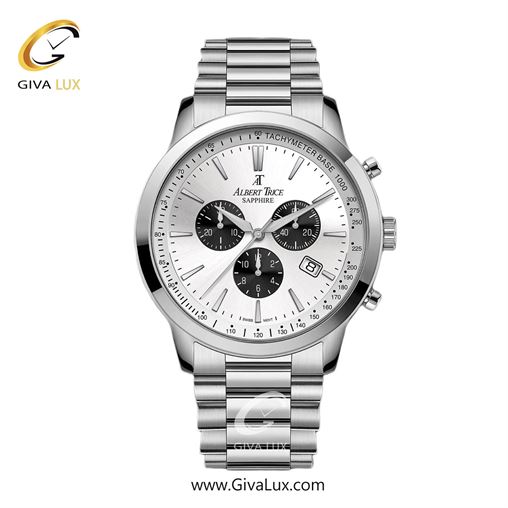 ساعت مچی اورجینال مردانه آلبرت ترایس سه موتوره کرنوگراف نقره ای | نقره ای| نقره ای| کد رفرنس AT20347
