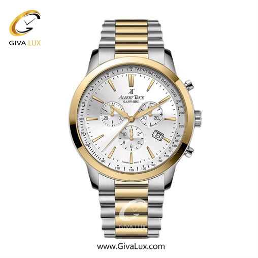 ساعت مچی اورجینال مردانه آلبرت ترایس سه موتوره کرنوگراف طلایی | طلایی-نقره ای| نقره ای| کد رفرنس AT20347