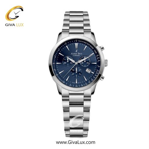 ساعت مچی اورجینال زنانه آلبرت ترایس سه موتوره کرنوگراف نقره ای | نقره ای| سرمه ای| کد رفرنس AT20348