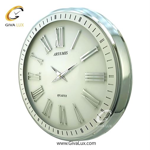 ساعت دیواری اورجینال آرتمیس آلیاژ فلزی نقره ای| کد رفرنس 90012، مدل: 2036SilverBlack 2036-Silver-White-2.jpg