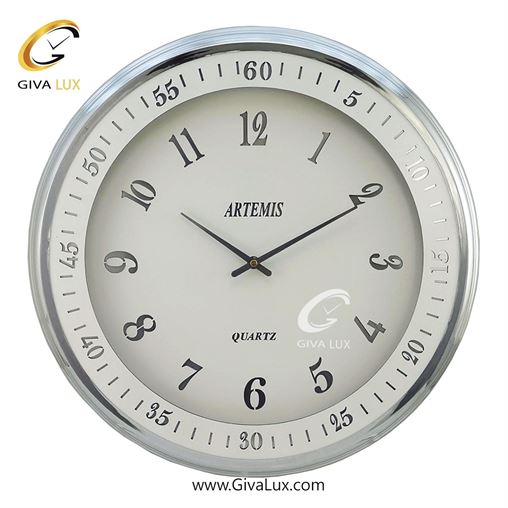 ساعت دیواری اورجینال آرتمیس آلیاژ فلزی نقره ای| کد رفرنس 90014، مدل: 2037SilverWhite