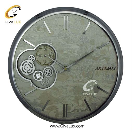ساعت دیواری اورجینال آرتمیس آلیاژ فلزی نقره ای| کد رفرنس 90028، مدل: 2040SilverA