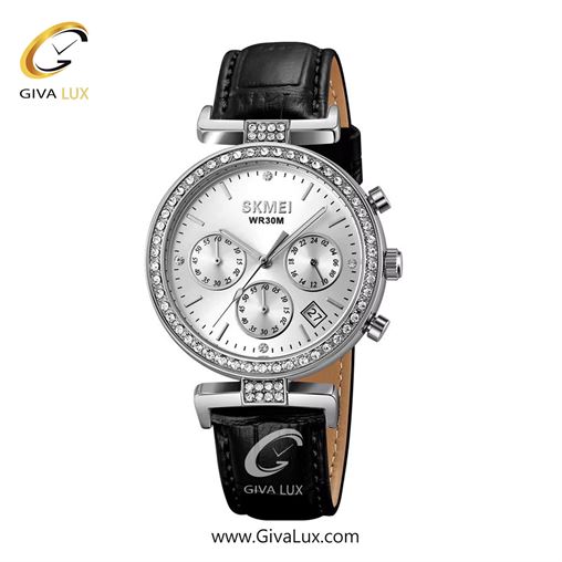 ساعت مچی اورجینال زنانه اسکمی (Skmei) سه موتوره کرنوگراف نقره ای | مشکی| نقره ای| کد رفرنس 2089