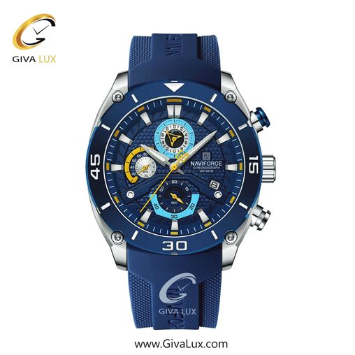 ساعت مچی مردانه سه موتوره کرنوگراف بند پی یو مشکی ناوی فورس (نیوی فورس) NF8038 S/B/B 20_SBEBE.jpg