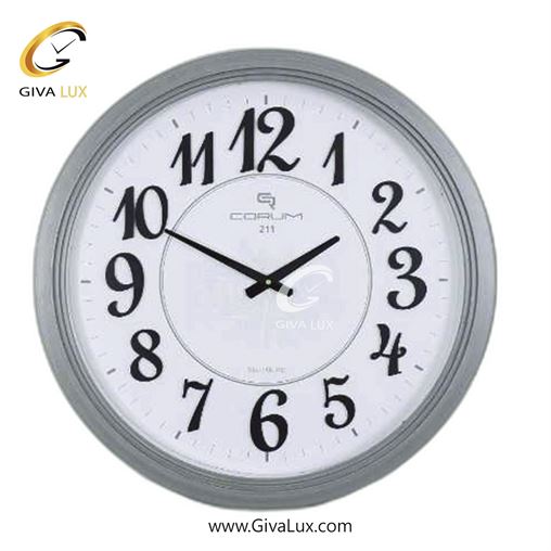 ساعت دیواری اورجینال کوروم PVC طوسی| کد رفرنس 211
