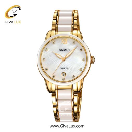 ساعت مچی اورجینال زنانه اسکمی (Skmei) سفید-طلایی | طلایی-سفید| سفید صدفی| کد رفرنس 2175