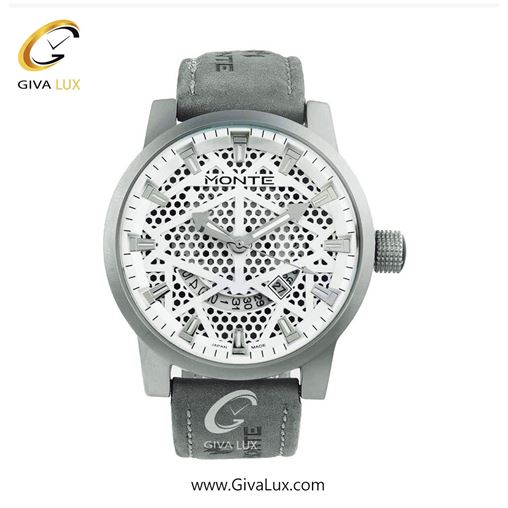 پک کادویی ساعت مچی مردانه بند استیل نقره ای مونته با بند اضافه چرمی طوسی M751340 GRAYW 22118-4.jpg